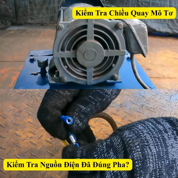 Kiểm tra mô tơ và nguồn điện máy cắt sắt trước khi vận hành