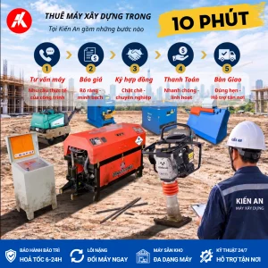 Quy trình thuê máy 10 phút tại máy xây dựng Kiến An